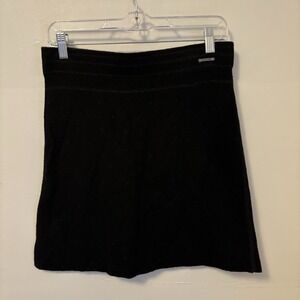 Smartwool Reversible Mini Skirt Merino Wool Blend S Black Gray Polk-a-dot